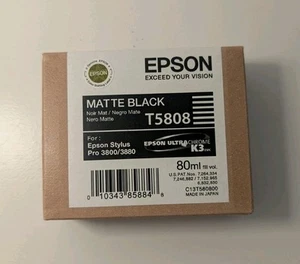 Genuine Sealed Epson Pro 3800 3880 Matte Black Ink T5808 T580800 Expired08/2014 - Zdjęcie 1 z 7