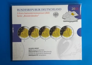 2-EURO-SAMMLERMÜNZENSET Bundesländer 2021 Sachsen- Anhalt Spiegelglanz - Bild 1 von 2