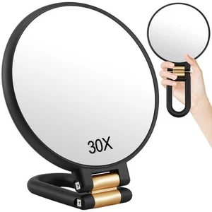 30x Magnifying Mirror, Double Sided Handheld Mirrors with Handle, Travel Hand... - Picture 1 of 9