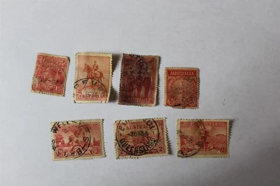  Lote de 7 estampillas postales de Australia canceladas vintage Foto 1 de 4