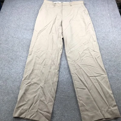 Eddie Bauer Pants Mens 34 Tall Khaki Classic Fit 100% Wool Slacks Flat Front - Image 1 of 4