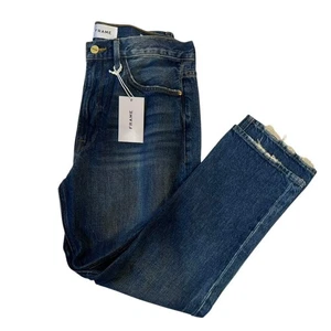 Frame Le Piper Cropped Dark Wash Straight Leg Jeans Size 29 NWT - Picture 1 of 5