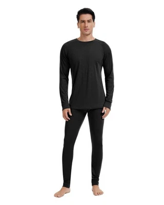Men's 100% Merino Wool Base Layer Sets Midweight Active Base Layer for Ski Bl... - Image 1 of 4