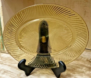 Vintage Diana Amber 11" Oval Platter – Federal Glass (1937–1941) - Picture 1 of 7