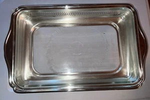 Leonard Glass 3 Qt Casserole Clear With Silverplated Holder 17”x 10.75” - Picture 1 of 7