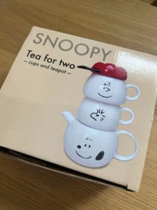 Peanuts Snoopy & Woodstock Tea for Two Set Cup & Teapot Charlie Brown Japan New - Picture 1 of 6