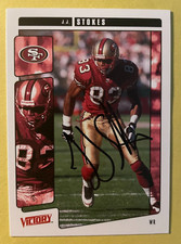 SIGNED J.J. STOKES 2001 UPPER DECK FOOTBALL CARD AUTOGRAPH - 49ers