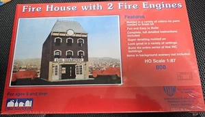 IHC FIRE HOUSE MODEL 808 WITH 2 FIRE ENGINES HO SCALE NEW NEVER OPENED S/WRAPPED - Picture 1 of 7
