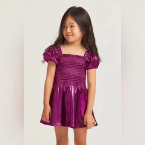 LOVE SHACK FANCY Mazina Dress metallic Girls SIZE 10 - Picture 1 of 3