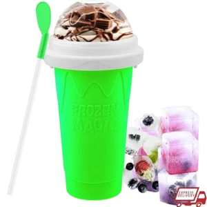 DIY Slushy Maker Cup Portable Smoothie Squeeze Cup Ice Cream Milk Juice Maker US - Picture 1 of 8