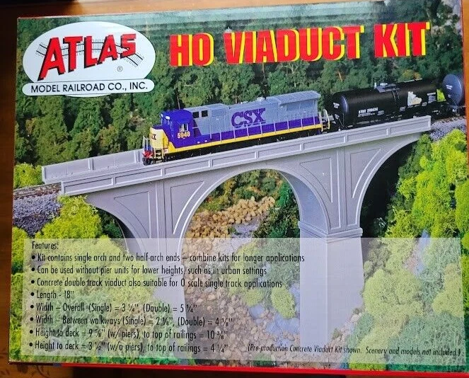 Atlas 70000226 HO Double Track Cut Stone Viaduct Bridge Kit