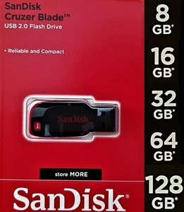 Sandisk USB Stick 8GB 16GB 32GB 64GB 128GB Cruzer Blade USB 2.0 USB Stick - Bild 1 von 50