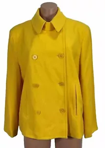 Lauren Ralph Lauren gelb Wollmischung klassischer zweireihiger Blazer Jacke 12 USA - Bild 1 von 9