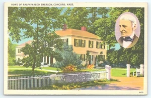 Postcard Home of Ralph Waldo Emerson Concord Massachusetts - Picture 1 of 2