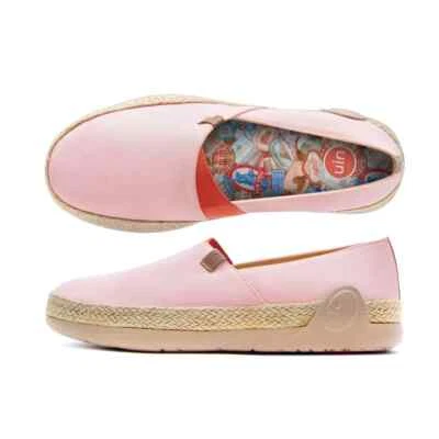 Women Size 5-11 UIN Slip On Shoes Canvas Comfortable "Marbella Crystal Rose"