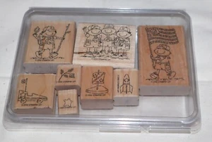 Stampin' Up Gummistempel | *Scouts at Play* 8er Set Pinewood Derby Wandern Camp - Bild 1 von 2