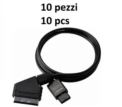 CAVO AUDIO VIDEO SUPER NINTENDO PAL SCART RGB SNES  AV TV CABLE STEREO 10pz - Immagine 1 di 4