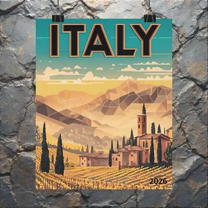 Italy Landscape Matte Poster, Wall Art, Travel Decor, Italian Home Accent Gift - Picture 1 of 25
