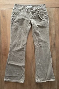 Zara TRF Collection Beige High Rise Bootcut Twill Pants Women 6 (30x28) Low Rise - Picture 1 of 11