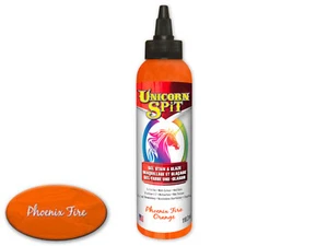 UNICORN SPIT Glaze Gel Stain Paint Tint PHOENIX FIRE ORANGE Craft Hobby Surface - Picture 1 of 1
