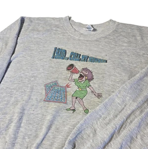 Vintage Bingo Sweater Womens 3XL Gray Crewneck Sweatshirt Funny Fleece 90s - Picture 1 of 8