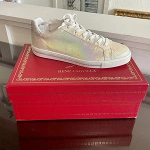 Rene Caovilla Xtra Jeweled Sneakers Croc with Iridescent Pearl | Size 40/9 - Picture 1 of 5