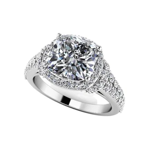 2.15 Ct Cushion Cut Wedding Ring IGI Certified Lab Created Diamond 950 Platinum - Picture 1 of 8