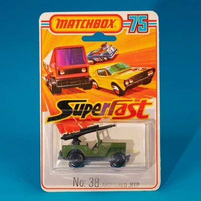 Matchbox Superfast / MB 38 C4 / Armoured Jeep / 1976 / MIB Blister Pack - Image 1 of 3