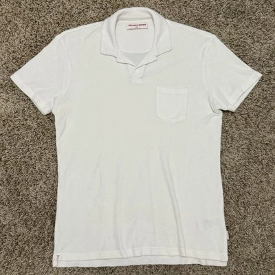 ORLEBAR BROWN Terry Towelling Cloth White Short Sleeve Polo Shirt Men’s Size L - Изображение 1 из 4