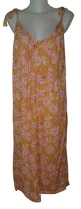 Old Navy Sz 2X Women's Orange Floral Tassel Boho Cottagecore Festival Maxi Dress - Picture 1 of 5