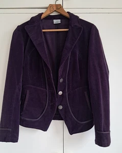Blazer LAURA ASHLEY Vintage Look Púrpura Cordón Elastizado Chaqueta Botón Frontal Talla 10 - Imagen 1 de 13