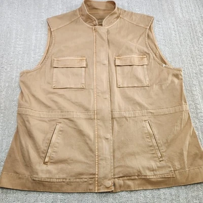 Chaleco Orvis Mujer XL Lona Elástica Guía de Campo Pesca Cremallera Completa Marrón Exterior Foto 1 de 4