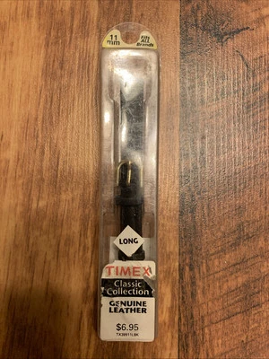 Timex Watch Band Only Women Black Leather TX39911BK Thin Strap 11MM Vintage - Image 1 of 4