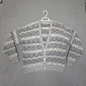 Method Strickjacke Pullover Herren Gr. Large grau Vintage 80er Acryl Grunge Opa - Bild 1 von 17