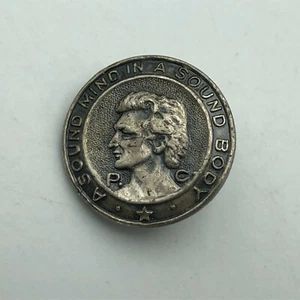 Sound Mind Sound Body Lapel Button Screw Back Havens Vintage Sterling Silver - Picture 1 of 12