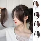 Long Bangs Two Side Fringe Brown Natural Hair Extension Hair Clip Front L2E2