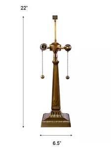 594 -DALE TIFFANY 6.5" X 22" METAL SQUARE BASE ( REC-14" D TIFFANY SHADE) - Picture 1 of 3