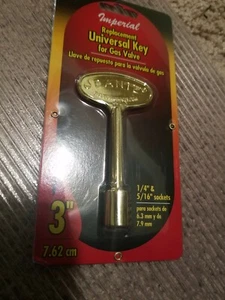 Ricambio Chiave Valvola Gas 3” Universale Prese 1/4” e 5/16” Colore Oro Imperiale - Foto 1 di 2