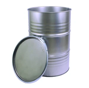 Deckelfass/Stahlfass/Metallfass/Ölfass 200 L NEU, blank/roh/unlackiert - Bild 1 von 1