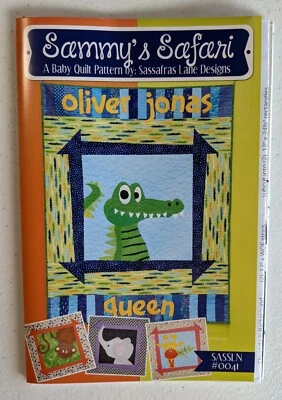 Sammys Safari Appliqué Quilt Pattern Alligator Crocodile Monkey Elephant Giraffe - Image 1 of 2