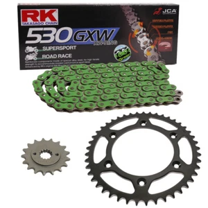 Kit Chaîne Honda CBR 1000 RR Fireblade 04-05 RK MM 530 Gxw 114 Vert Éteint - Bild 1 von 4
