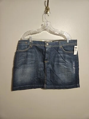 Minifalda vaquera azul lavado medio cintura baja azul marino antigua para mujer talla 18 Foto 1 de 4