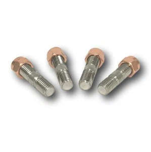 INCONEL TURBO STUD & COPPER LOCK NUT SET OF 4 - M10 X 1.25 X 55MM LONG - Picture 1 of 3