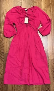 Universal Thread Women's Size XS V-Neck 3/4 Sleeve Midi Dress Pink - Picture 1 of 8