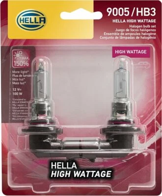 HELLA 9005 100WTB Twin Blister High Wattage Bulbs, 12V, 2 Pack - Image 1 of 2