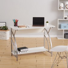 100cm Computer Desk Study Table for PC Laptop Worksation Home Office Metal Legs