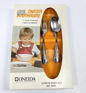 Juego de bebé vintage Oneida Southware acero inoxidable de 2 piezas n.o 9893 - Imagen 1 de 3