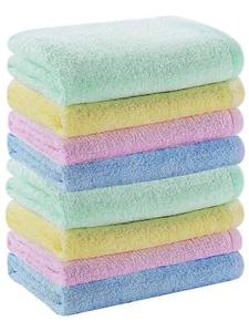 10-Pack Multi-Color Baby Washcloths 12x12 Inches Soft Absorbent Towel Set - Picture 1 of 8