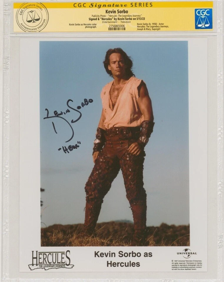 Kevin Sorbo SIGNED CGC SS Hercules The Legendary Journeys TV Publicity Photo - Image 1 of 1