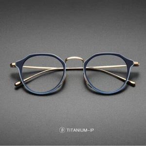Round Vintage Fashion Glasses Men Metal Eyeglasses Frames Women Full Rim - Picture 1 of 11